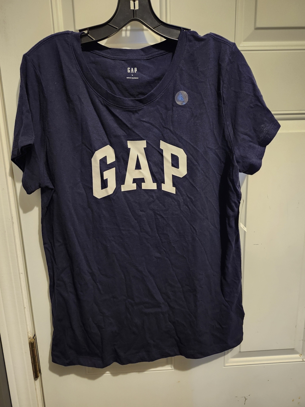 GAP Navy Blue Short Sleeve Logo Tee with White Letters